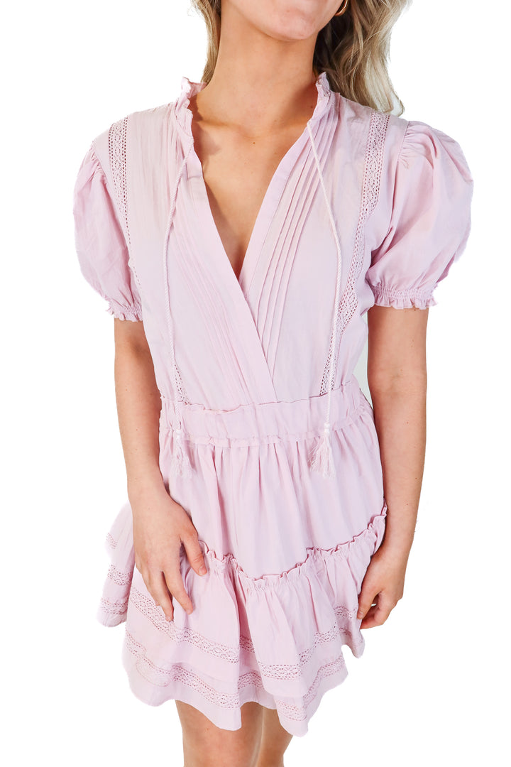 mable purple ruffle mini dress NWT (s; retails $64)