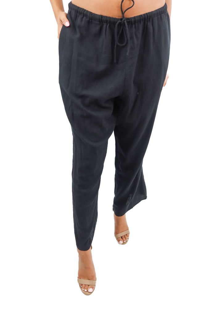 j. crew black gauzy pants NWT (L)