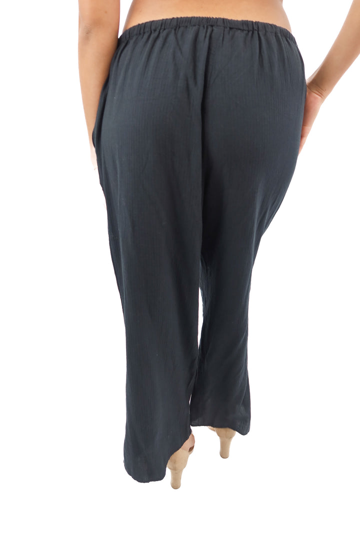 j. crew black gauzy pants NWT (L)