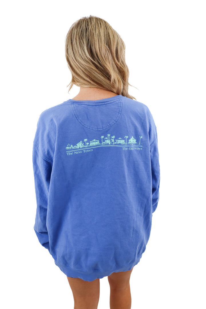 seaside purple crewneck sweatshirt (xl; retail $65)