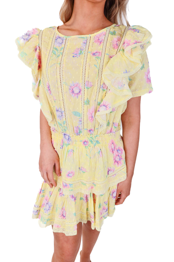 love shack fancy yellow floral dress NWT (s; retails $345)