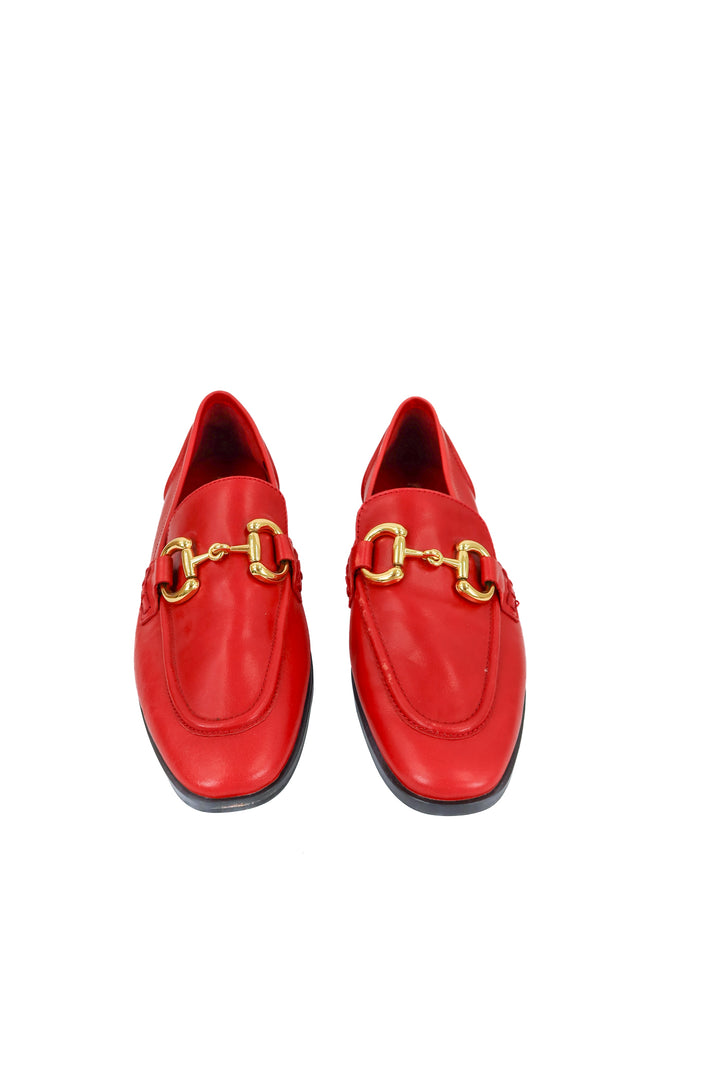 Jeffery Campbell red mules (8.5; retail $175)