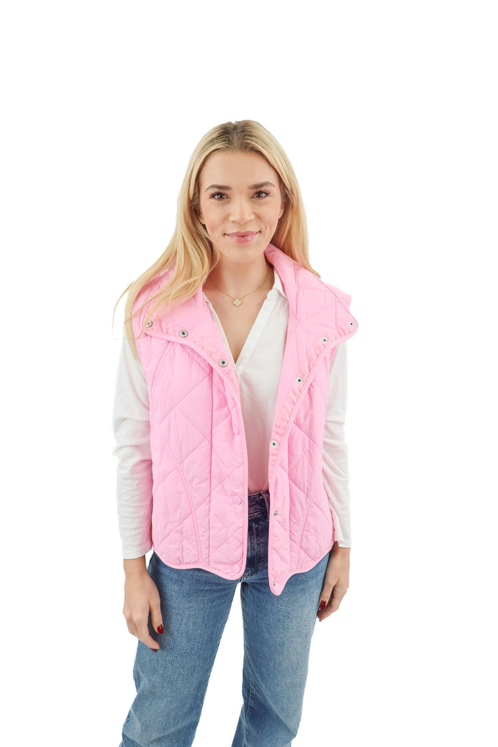Bucket List pink quilted vest (S)