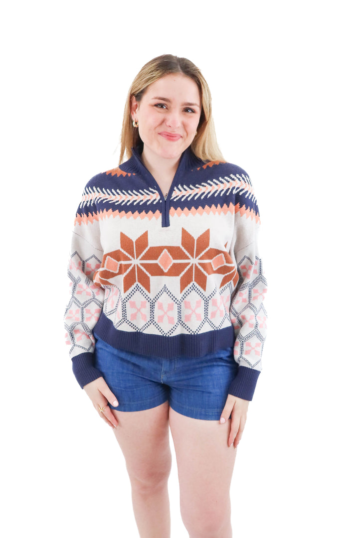 maeve knit 1/4 zip sweater (m; retail $198)