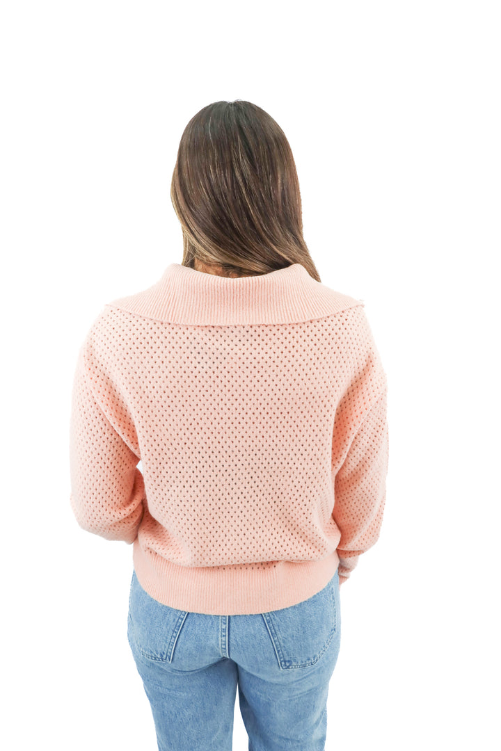 universal threads pink knit 1/4 zip sweater NWT (M; retail $30)