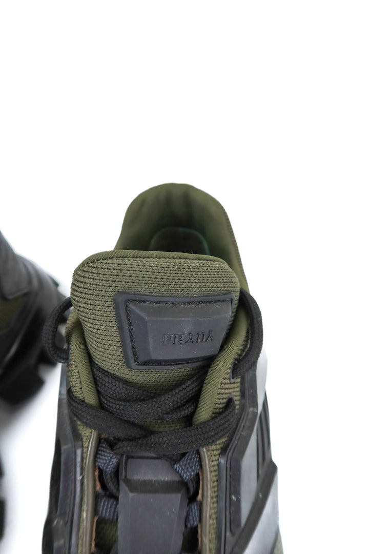 Prada Cloudburst Thunder "Olive Black" Sneakers (SIZE 37.5; retail $1,200)