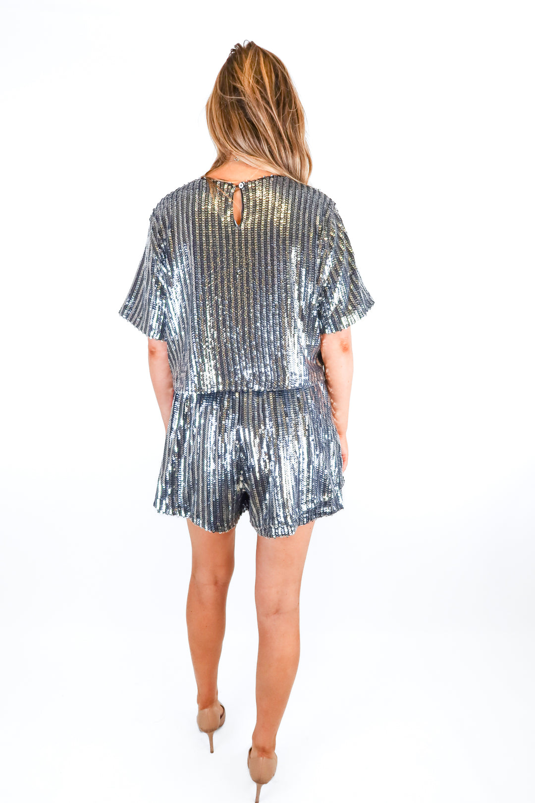 buddy love black and silver sequin set (L) NWT