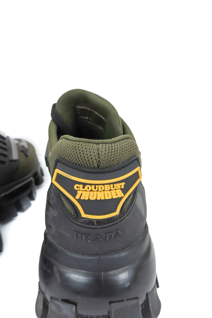 Prada Cloudburst Thunder "Olive Black" Sneakers (SIZE 37.5; retail $1,200)