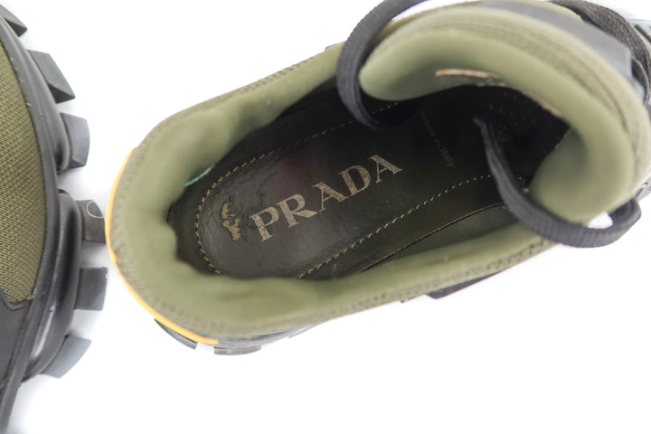 Prada Cloudburst Thunder "Olive Black" Sneakers (SIZE 37.5; retail $1,200)