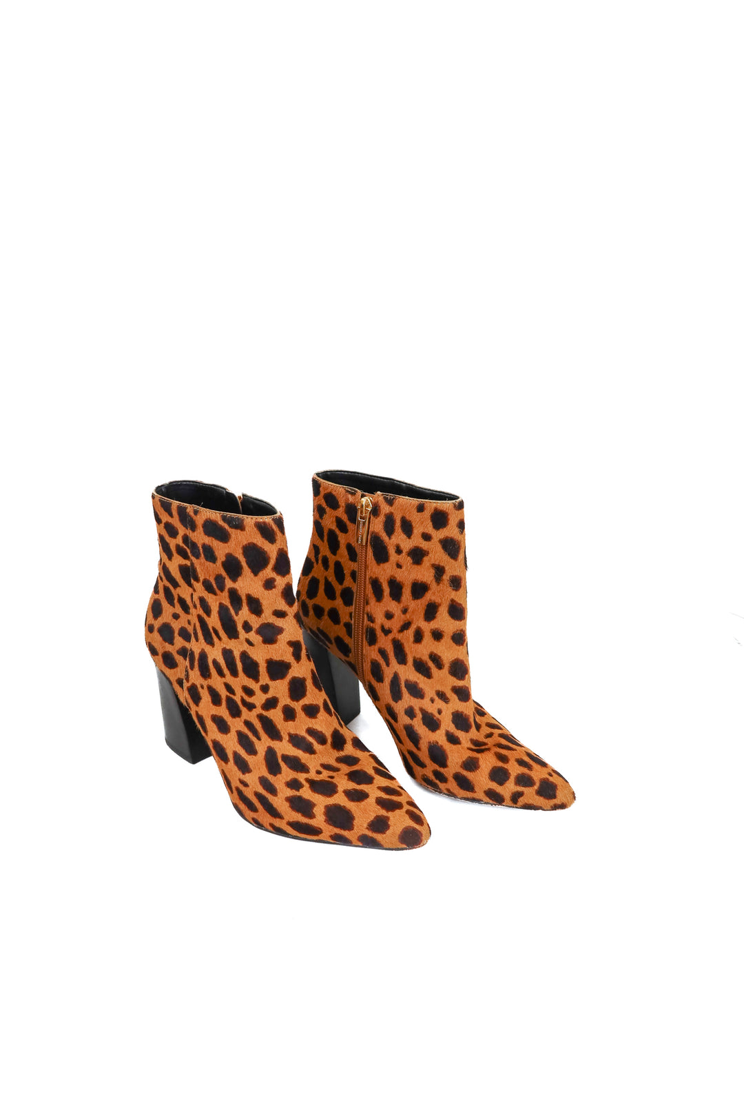 Vince Camuto spotted booties (8; retail $165)