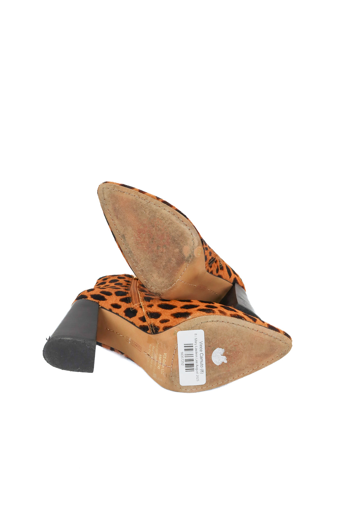 Vince Camuto spotted booties (8; retail $165)