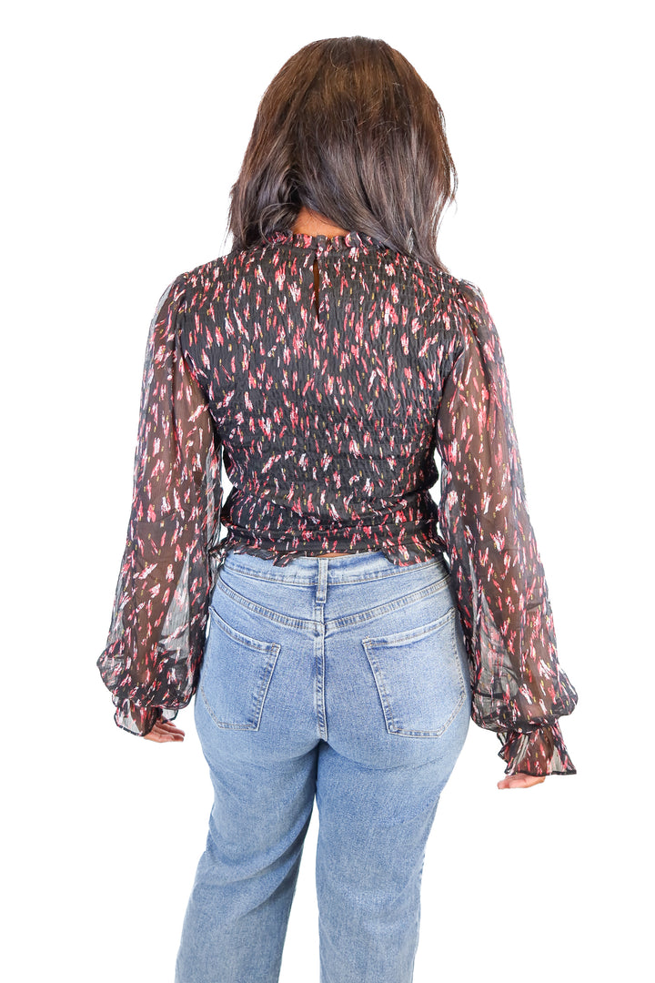 do + be smocked long sleeve top (L)