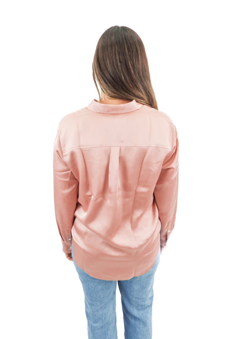 spanx blush better than silk button down top NWT (M; retail $138)