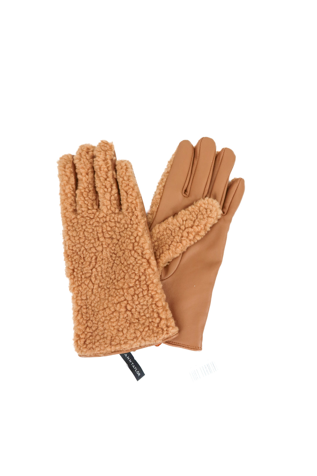Ann Taylor tan shearling/leather gloves (s; retail $69) NWT