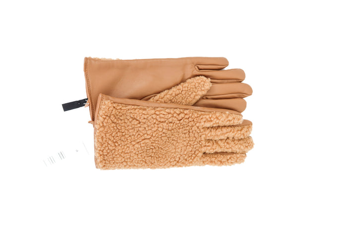 Ann Taylor tan shearling/leather gloves (s; retail $69) NWT
