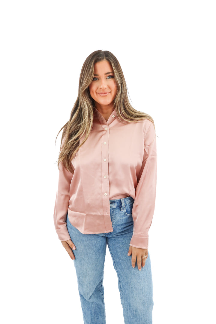 spanx blush better than silk button down top NWT (M; retail $138)