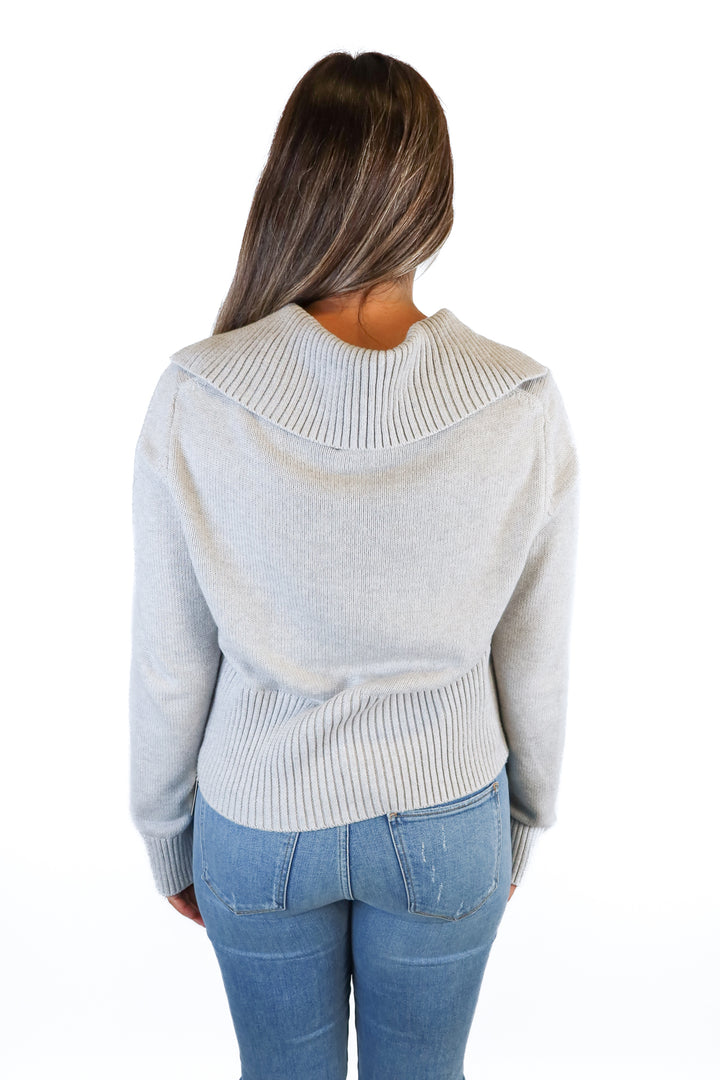 abercrombie & fitch grey zip up sweater (L; retail $90)
