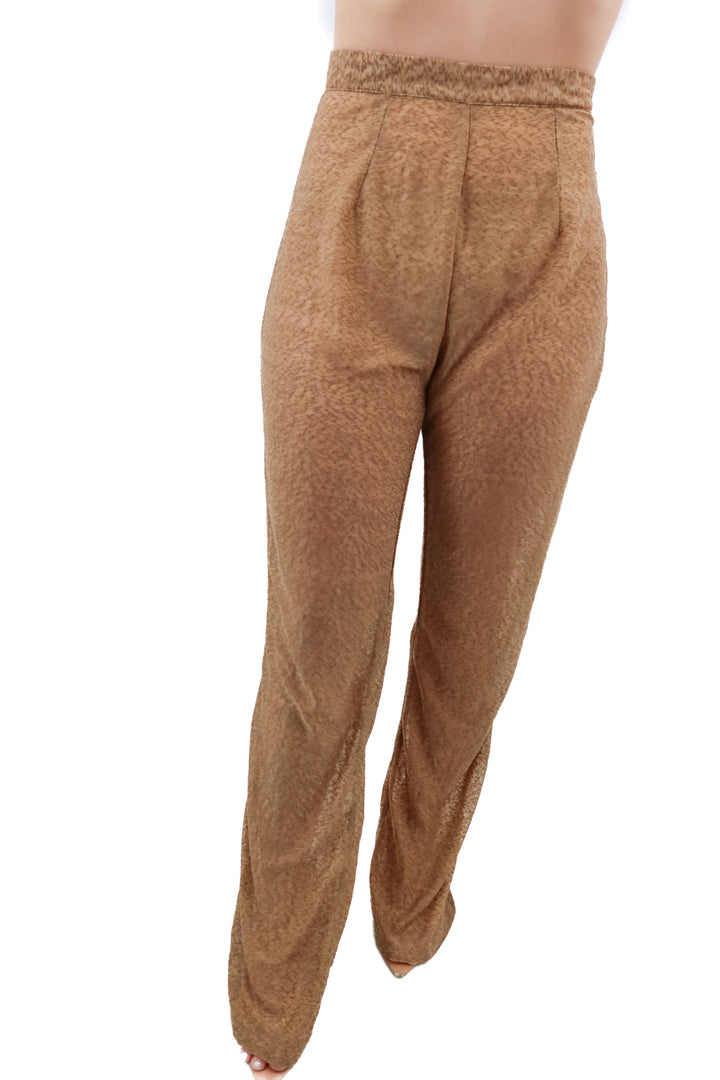 prettylittlething tan sheer pants (4)