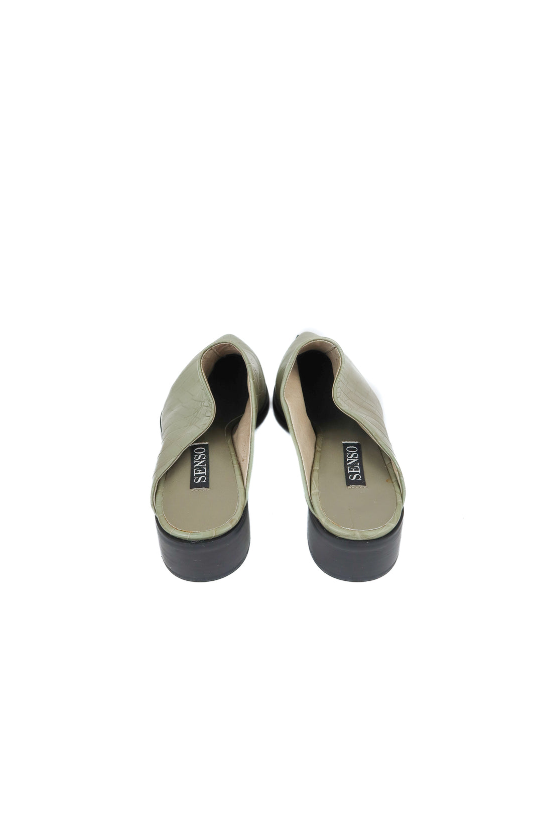 Senso green leather flats (38; retail $329)