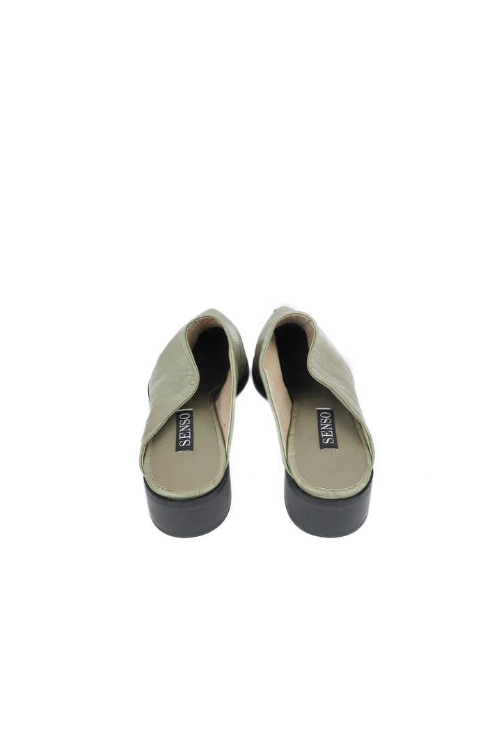 Senso green leather flats (38; retail $329)