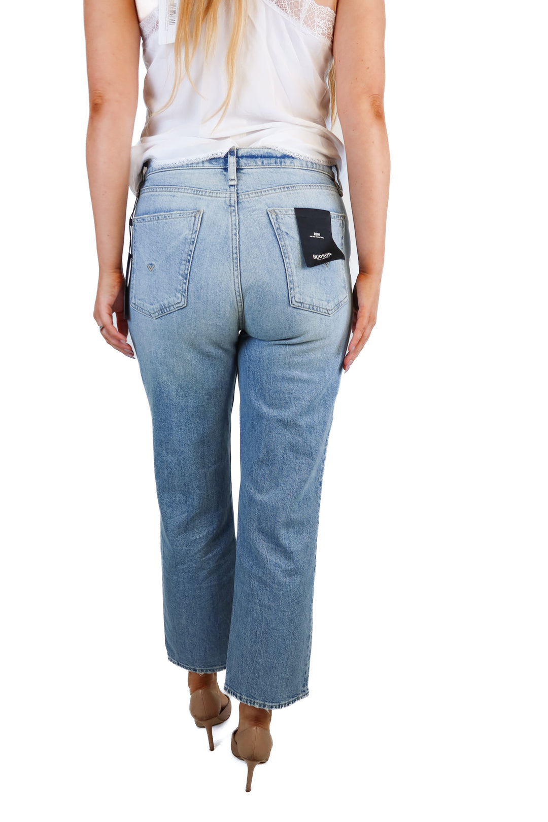 hudson light wash high rise straight leg ankle jeans (XXL/30) NWT