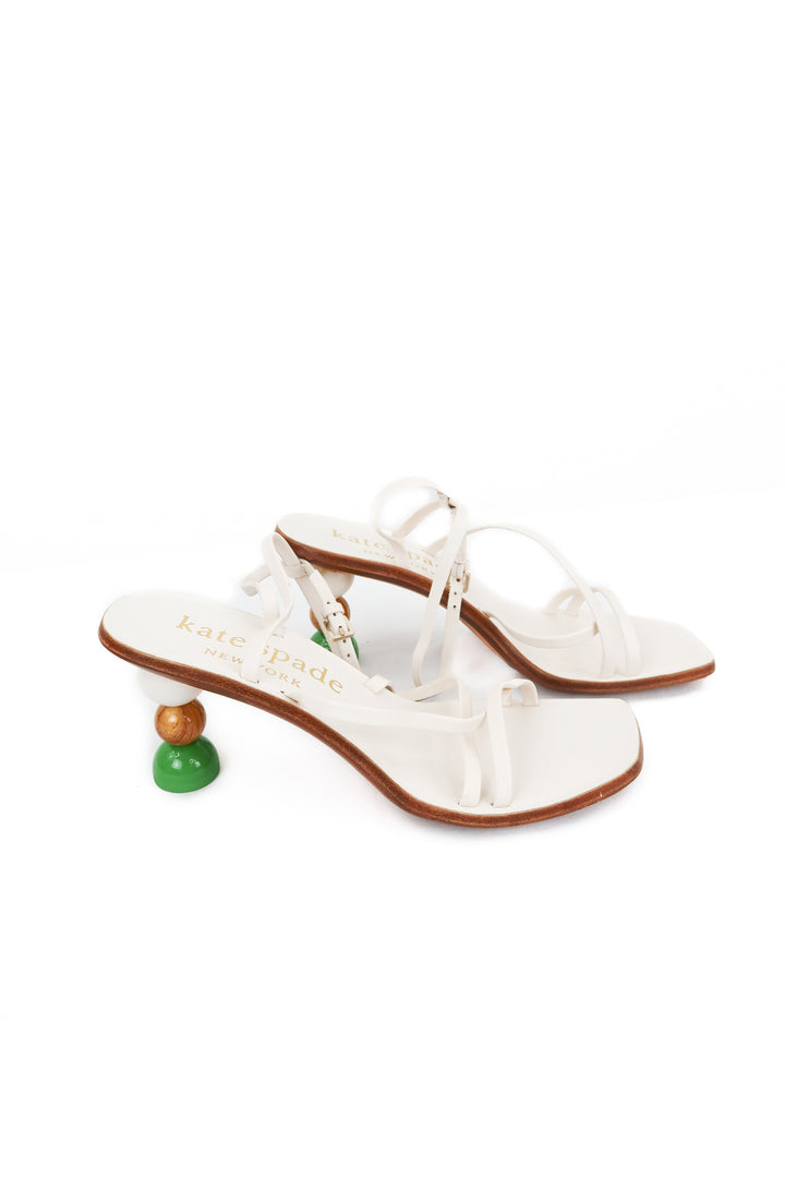 Kate Spade white sandals (8; retail $248)