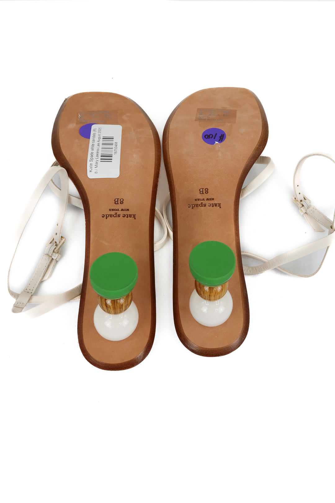 Kate Spade white sandals (8; retail $248)