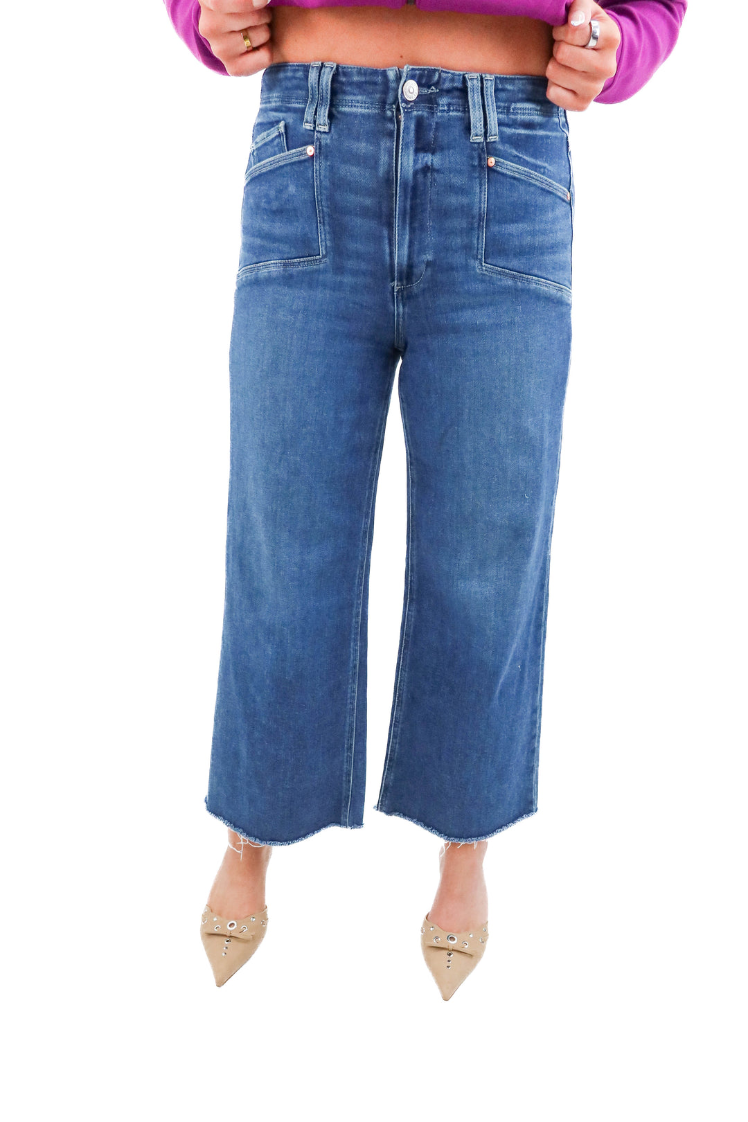 paige anessa dark wash jeans (29; retail $249)