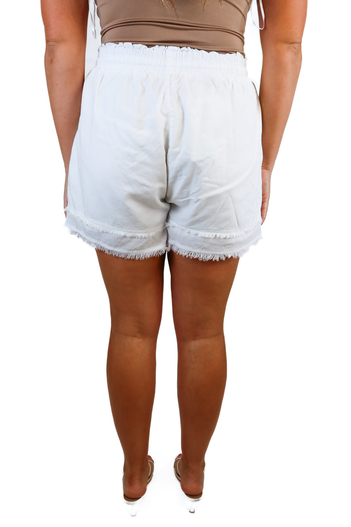 thread and supply white frayed shorts (L) NWT