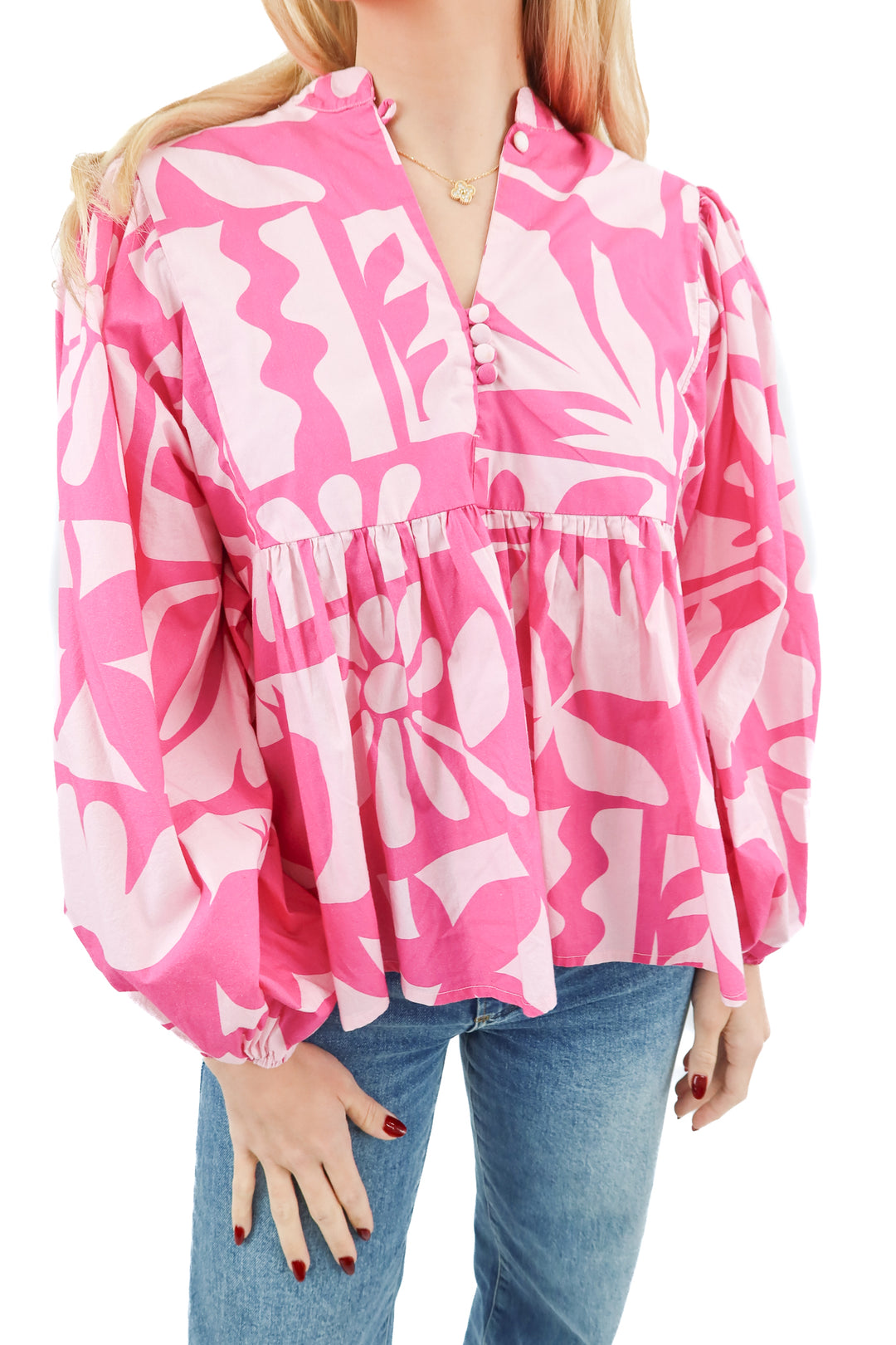 Oliphant pink floral top (S; retail $215)
