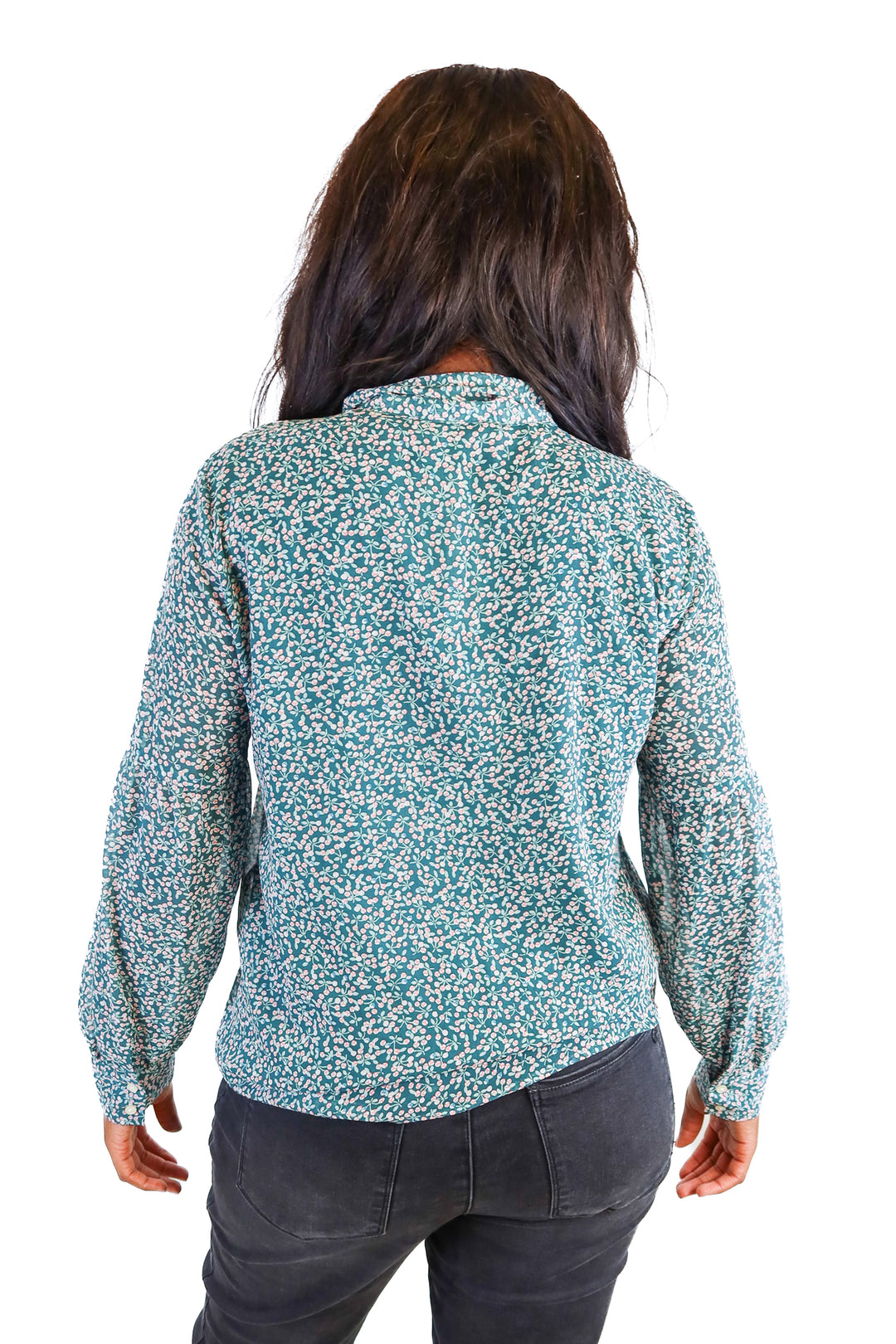 loft green patterned button up (m) NWT