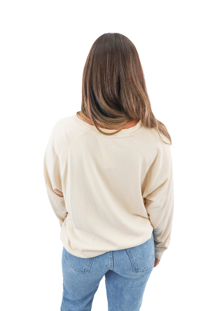 j. crew cream long sleeve top (L)