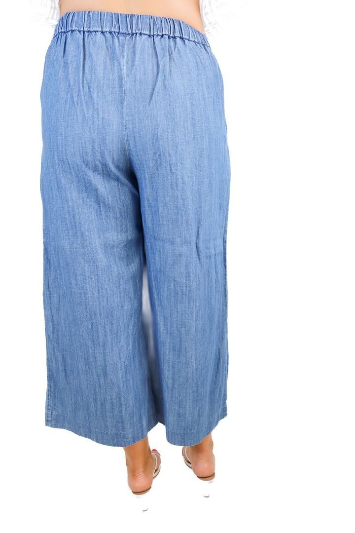 j.crew chambray wide leg pants (M/6)