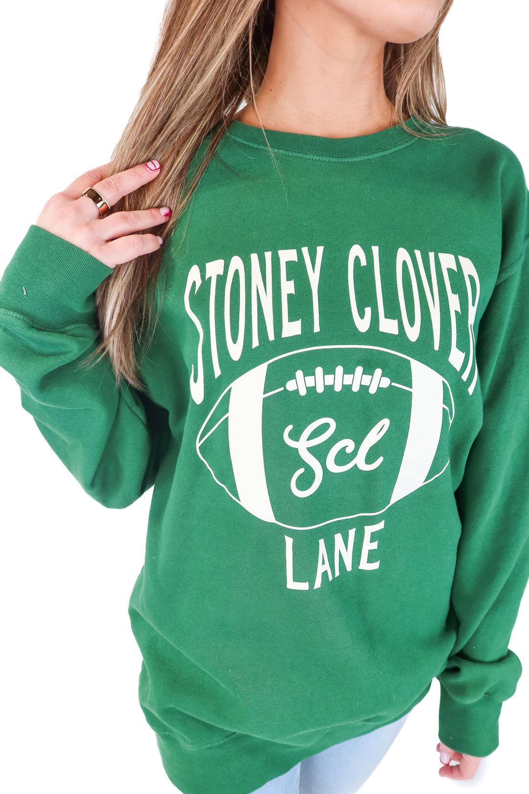 SOLD: stoney clover green crewneck (s/m; retail $128)
