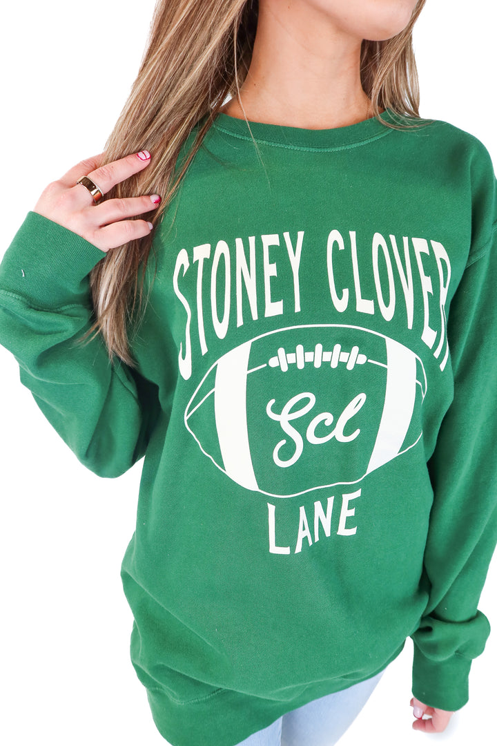 SOLD: stoney clover green crewneck (s/m; retail $128)