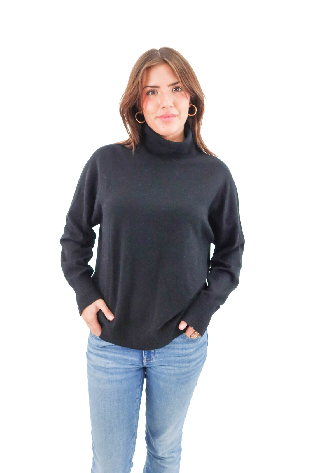 banana republic extra fine merino wool mock neck sweater (m)