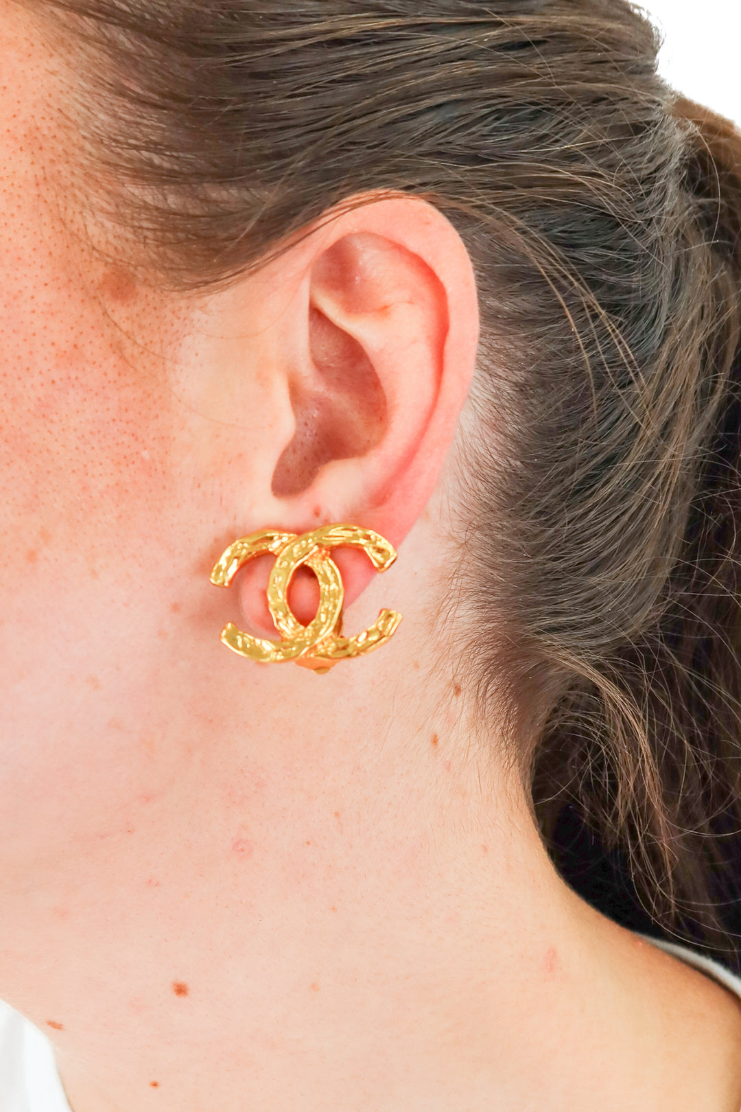 Chanel CC Gold-Plated Earrings