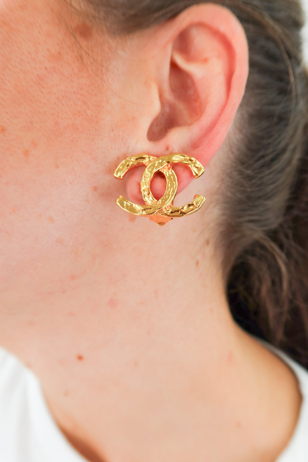 Chanel CC Gold-Plated Earrings