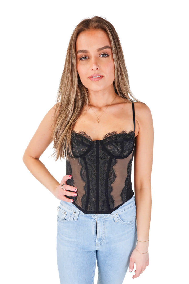 out from under lace bustier top (m)