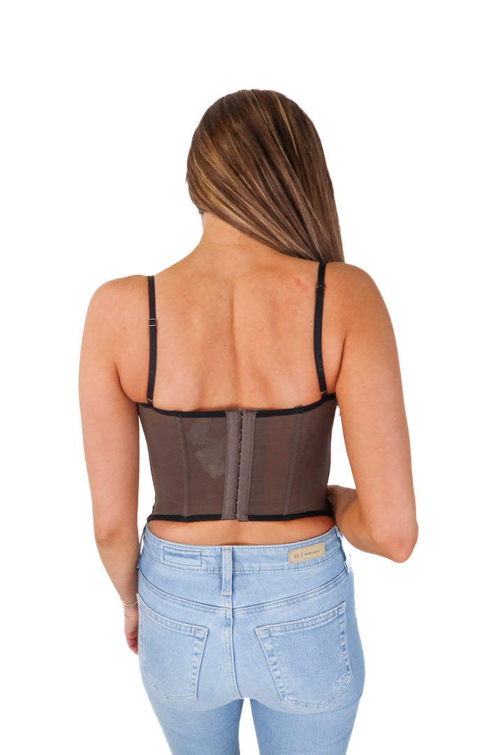 out from under lace bustier top (m)