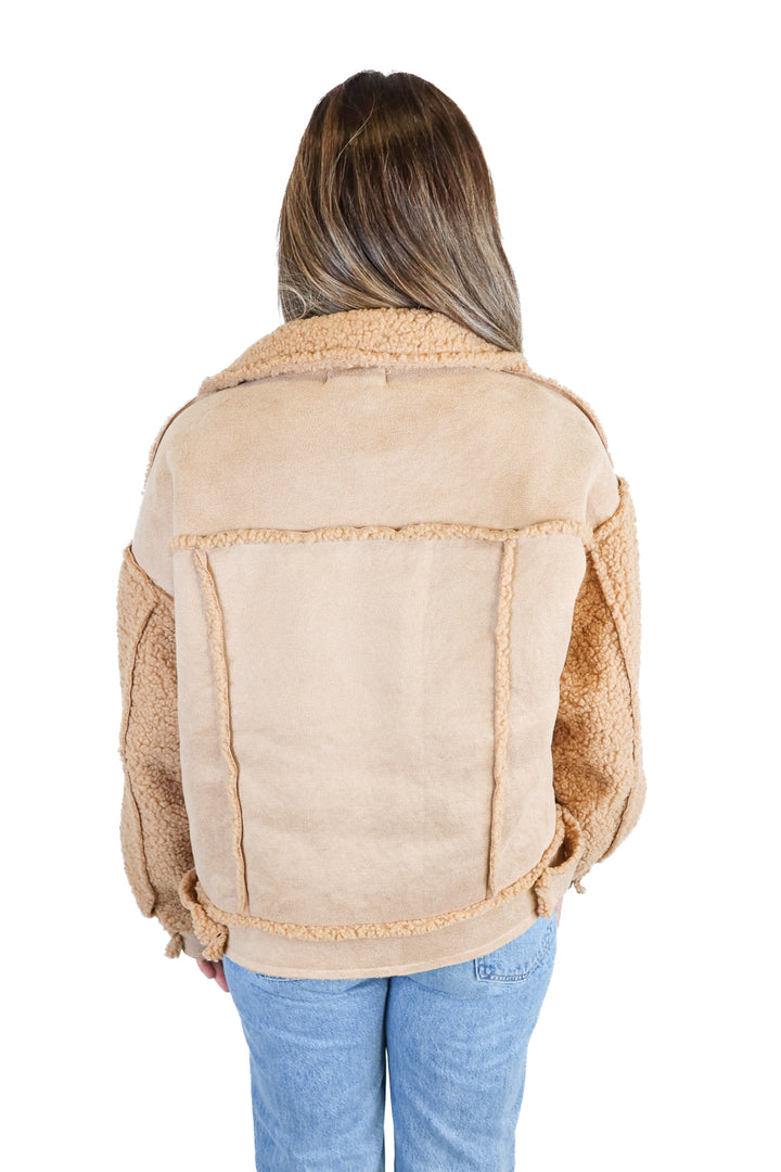 Loveriche light brown sherpa jacket (L)