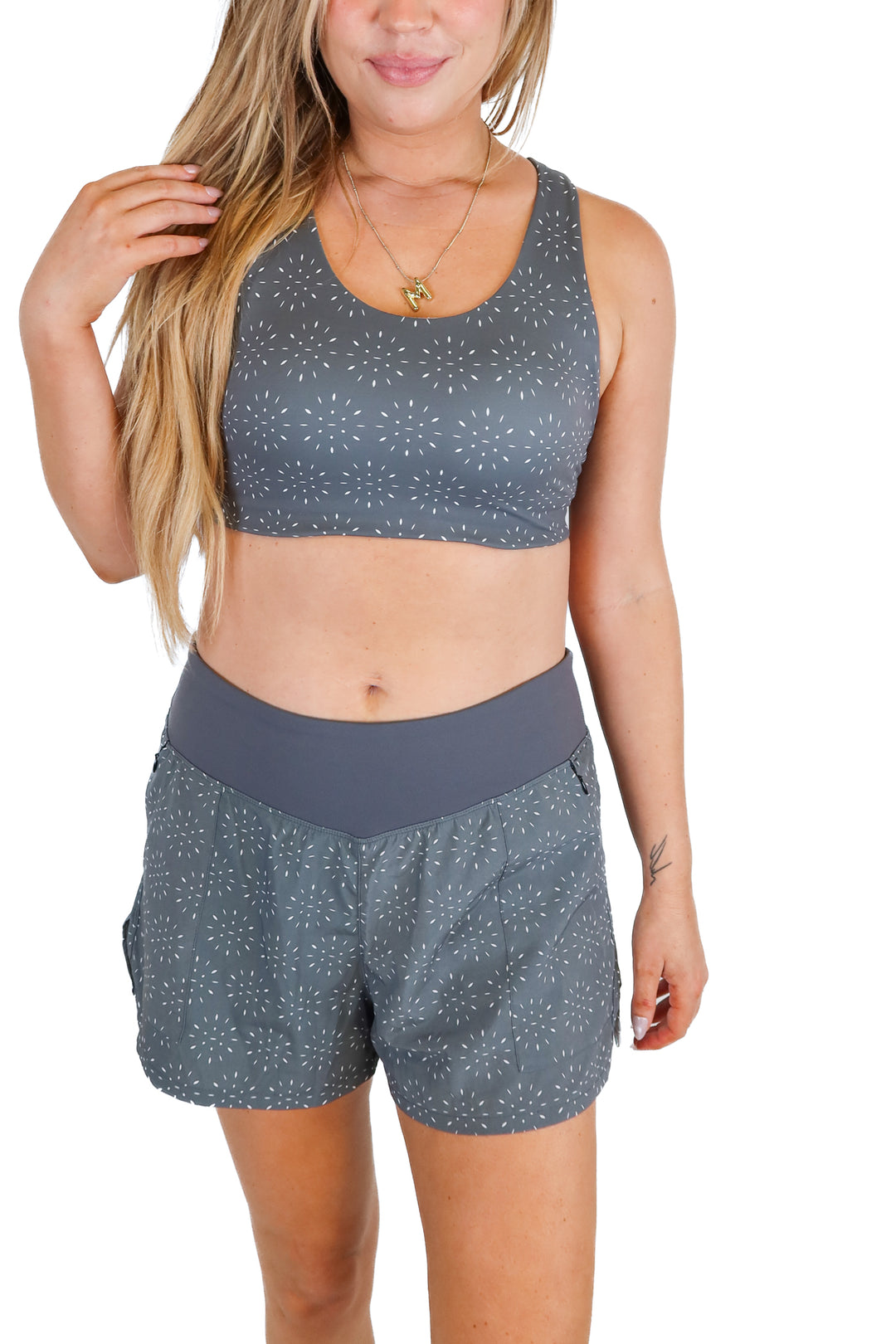 senita athletics dark grey activewear set (L)