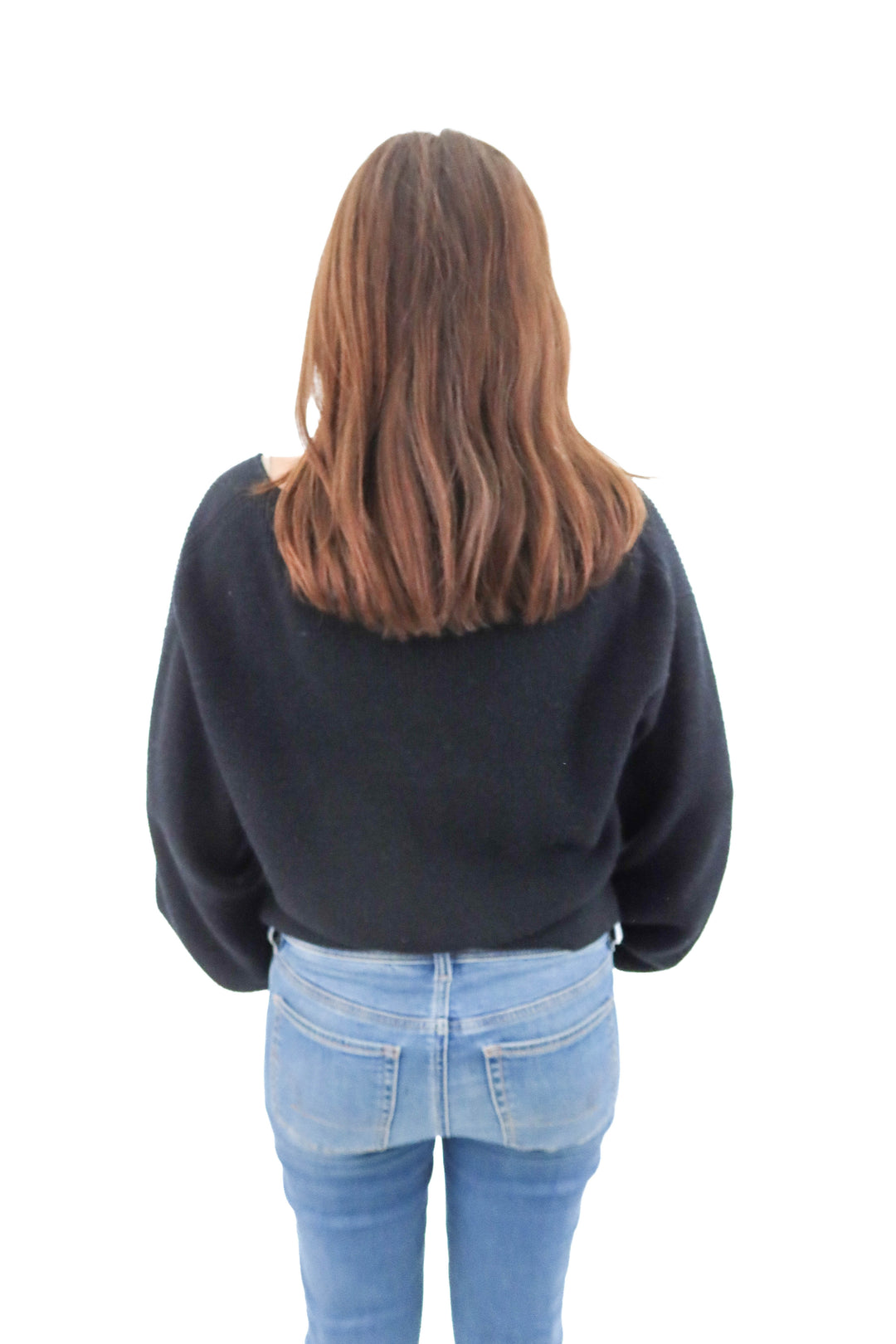 j.crew black v neck knit merino wool sweater (l)