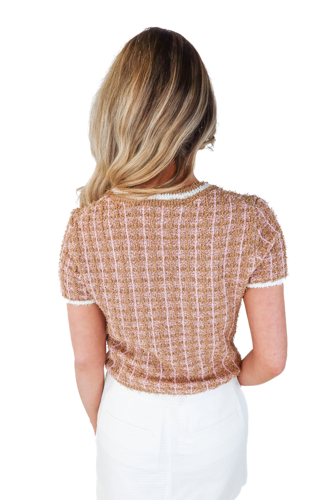 endless rose brown/pink knit tee NWT (xs)