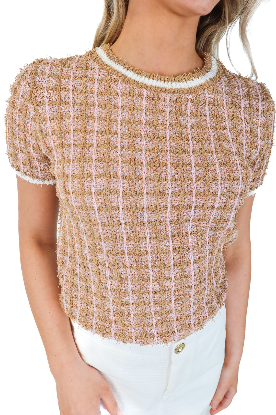 endless rose brown/pink knit tee NWT (xs)