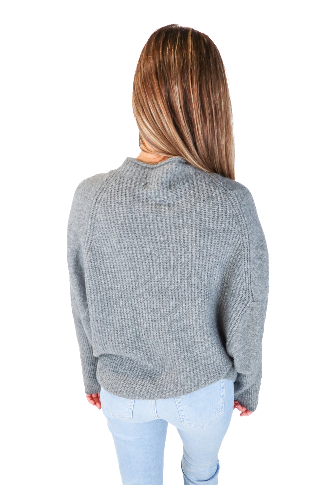 able grey dolman sleeve sweater (s)