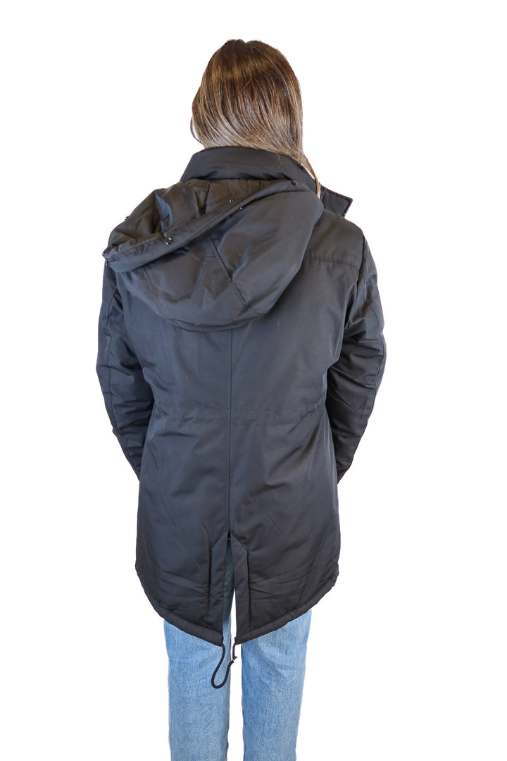 Spire black heavyweight parka jacket (L)