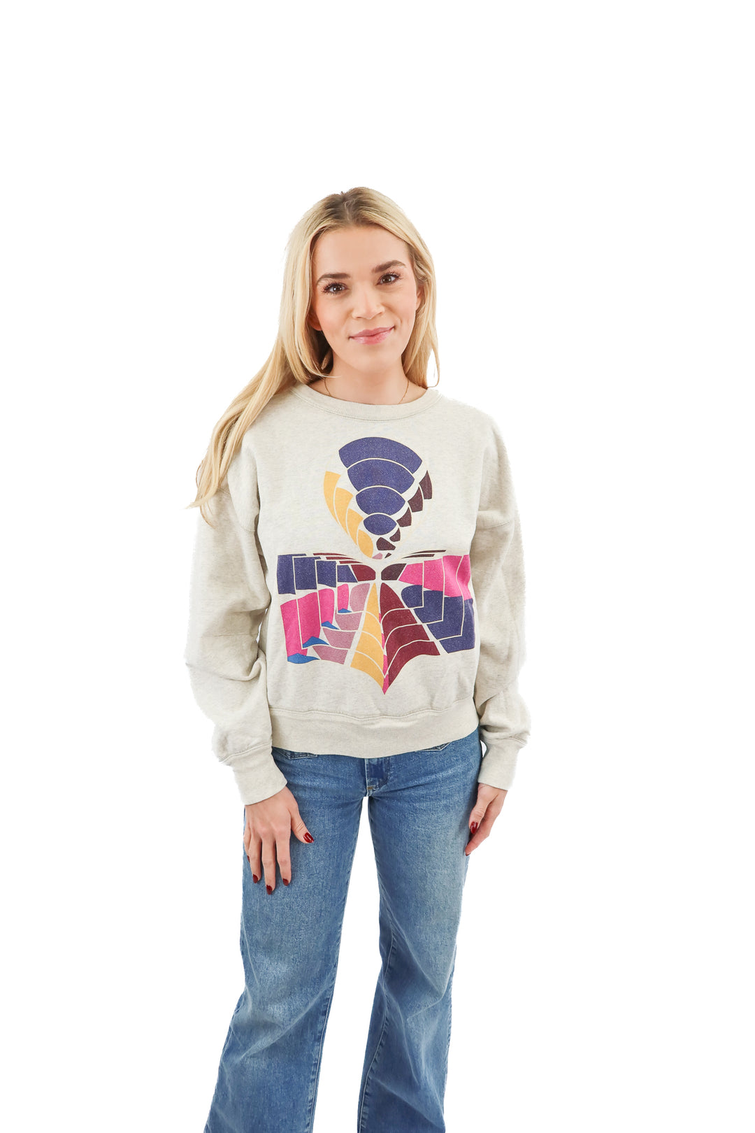 Isabel Marant grey graphic pullover sweatshirt (38)*