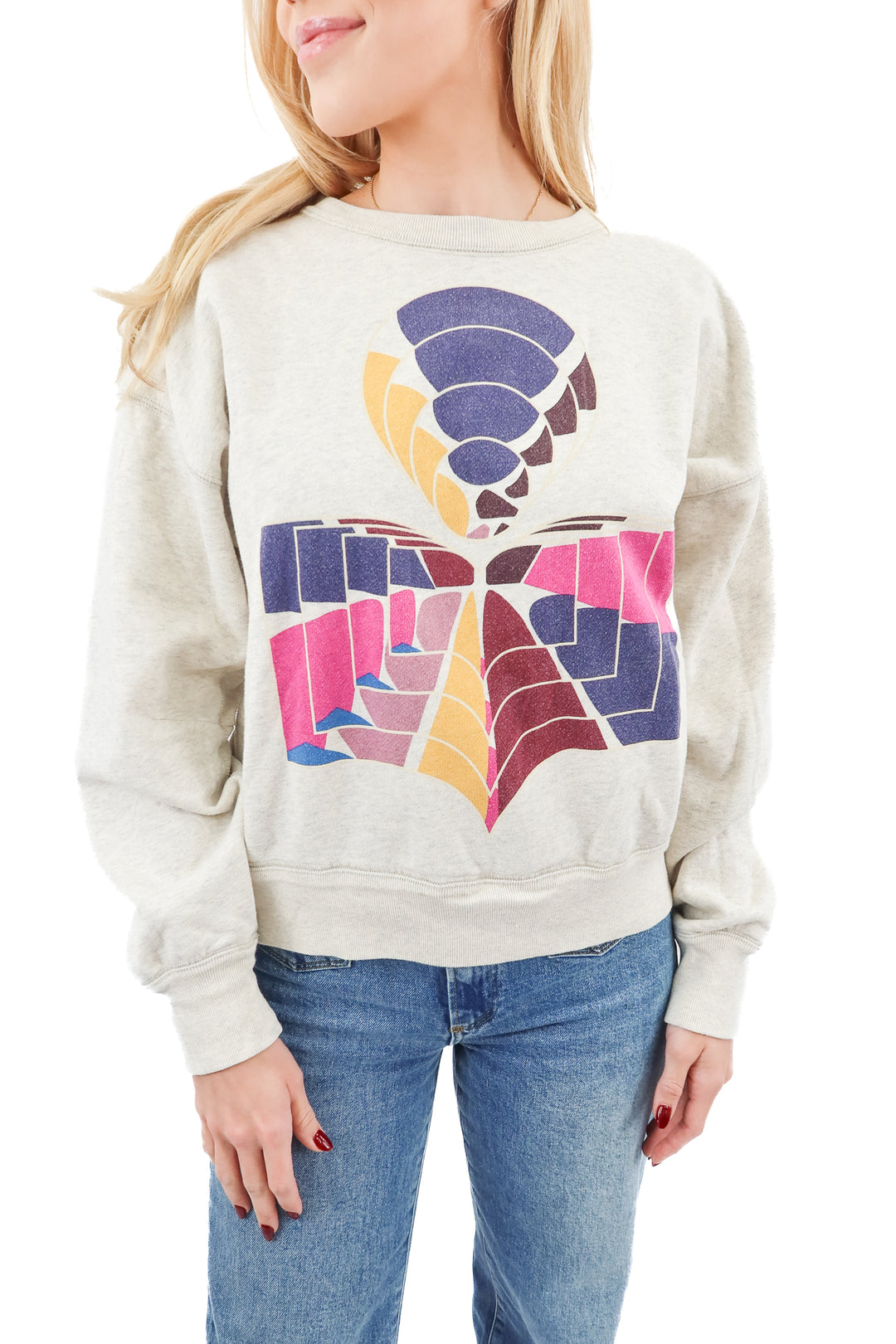 Isabel Marant grey graphic pullover sweatshirt (38)*