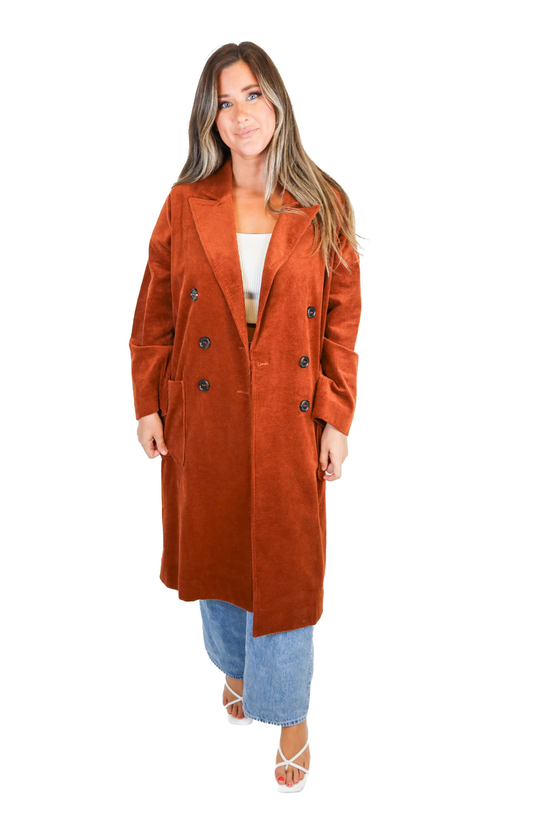 Willow & Clay burnt orange trench coat (M)